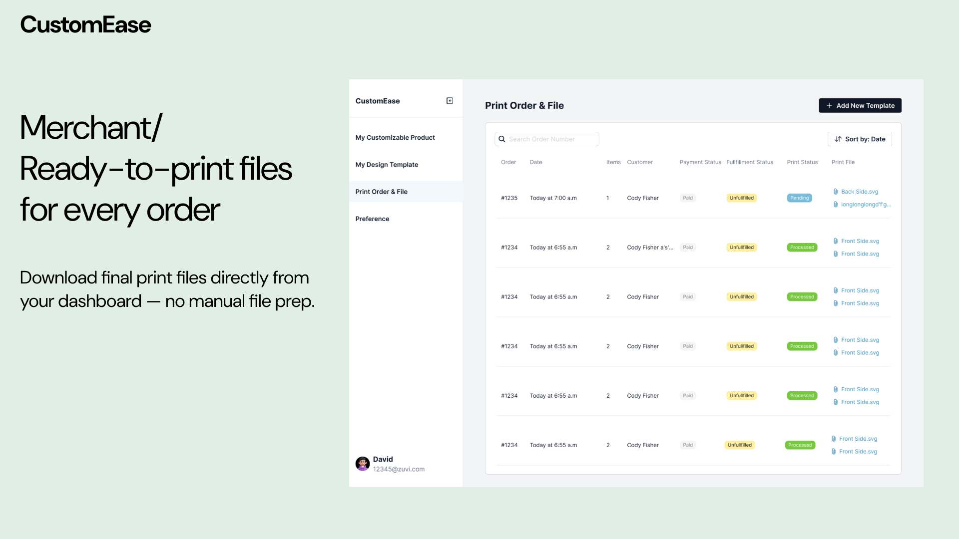 One-Click Production Screenshot